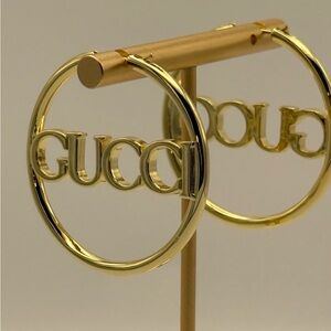 Gold Classic Logo Hoop Earrings